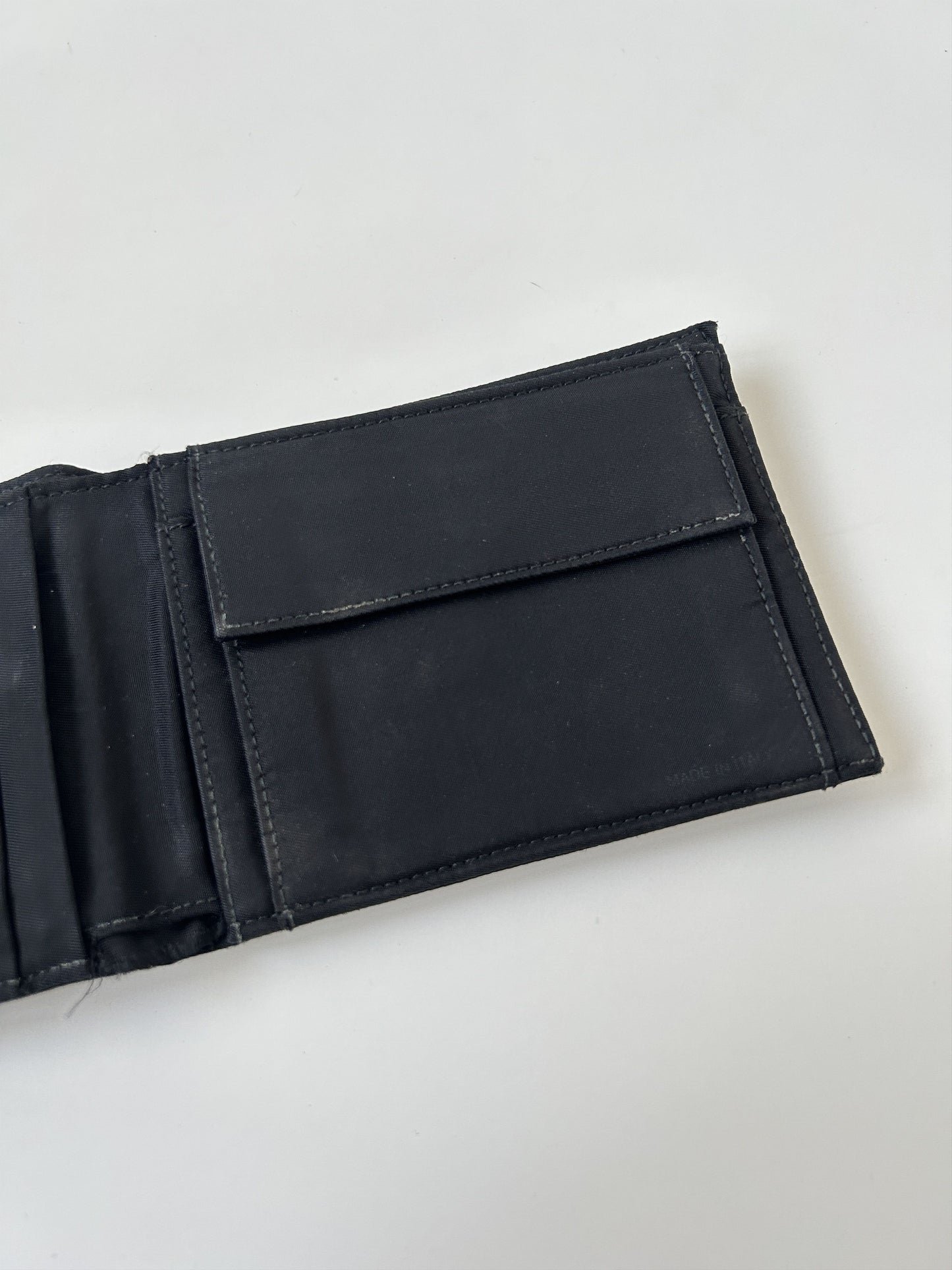 Prada triangle logo nylon bifold wallet