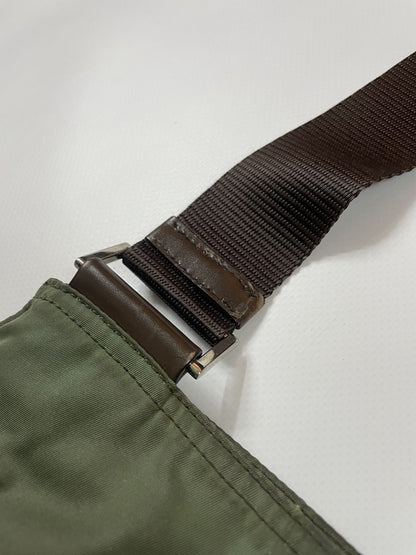 Prada nylon triangle logo small shoulder crossbody bag