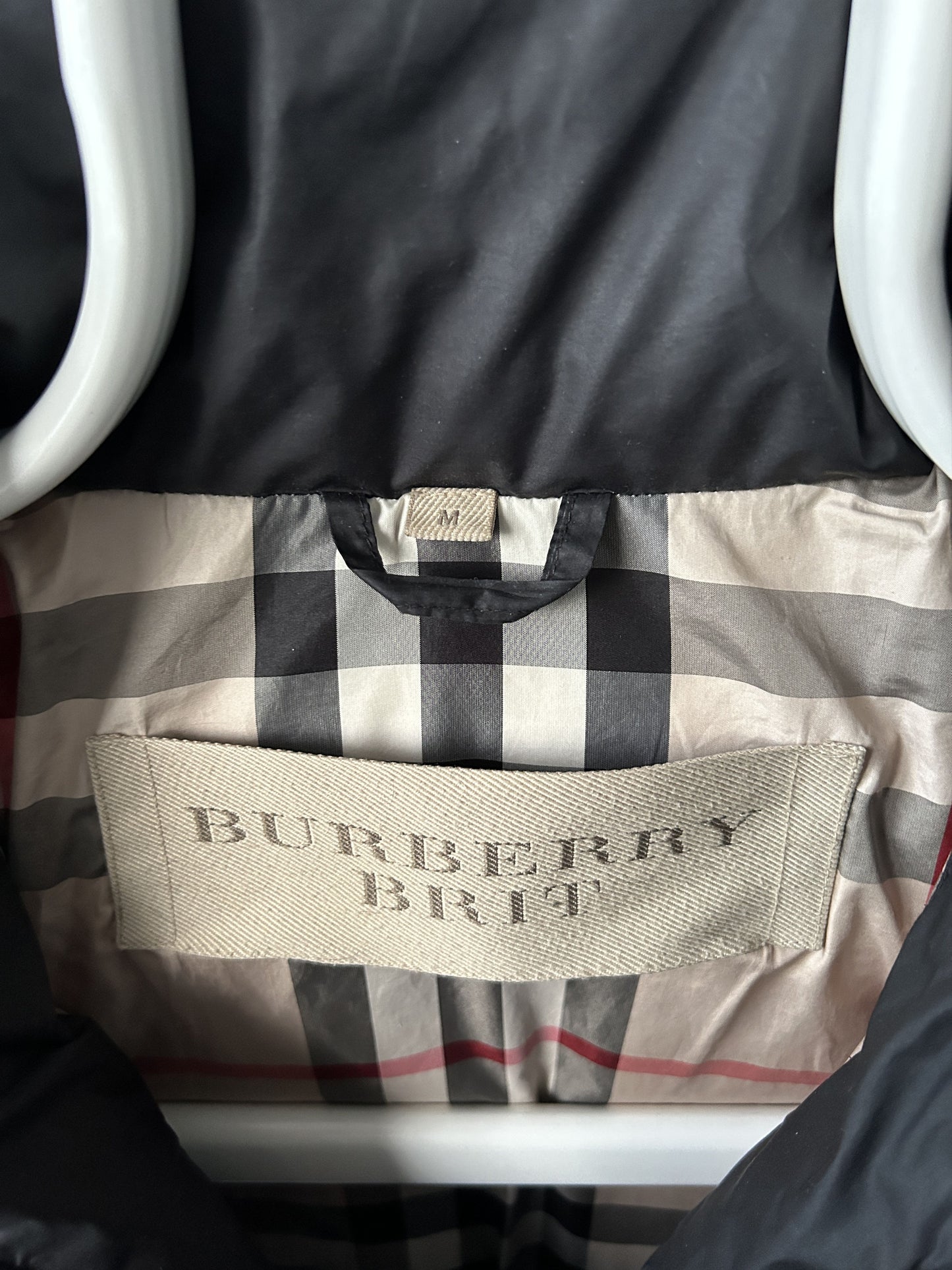 Burberry long hooded puffer coat