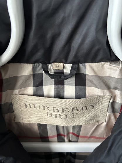 Burberry long hooded puffer coat