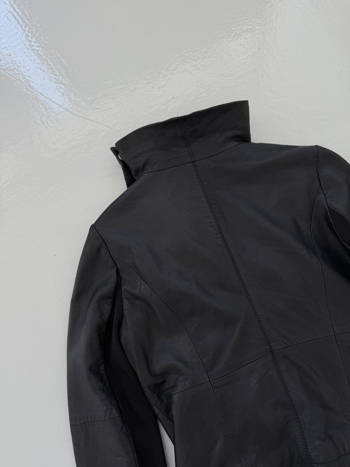 Vintage Saint Tropez asymmetrical leather jacket