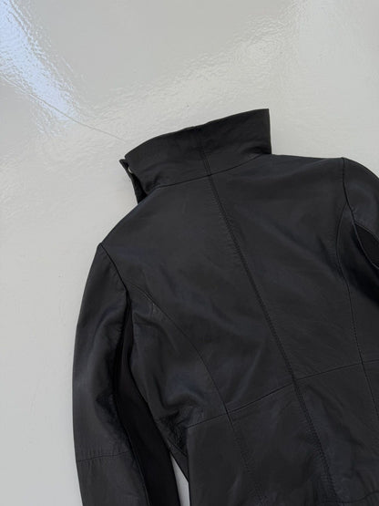 Vintage Saint Tropez asymmetrical leather jacket