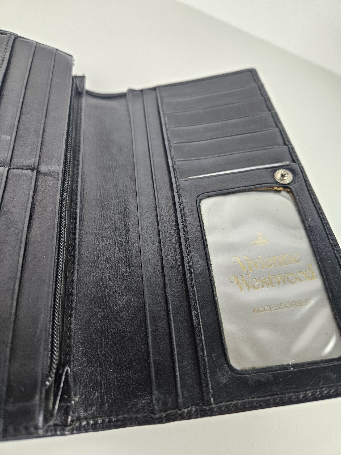 Vivienne Westwood orb black patent leather wallet