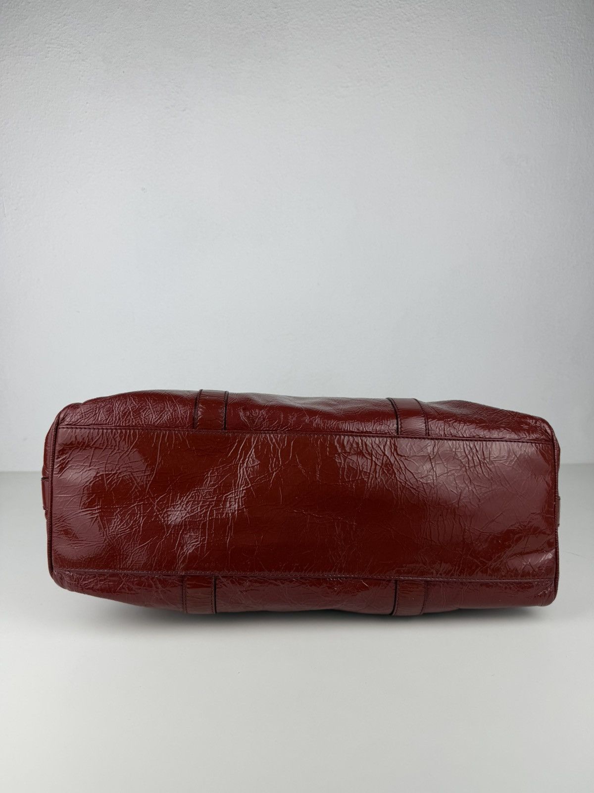 Fendi crinkled patent leather de jour handbag large