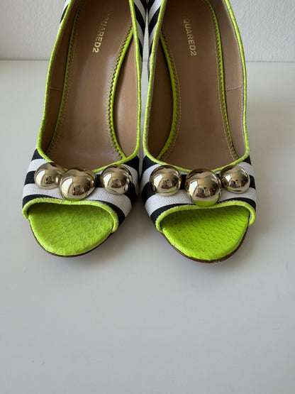 Dsquared2 multi colour open toe heels pumps