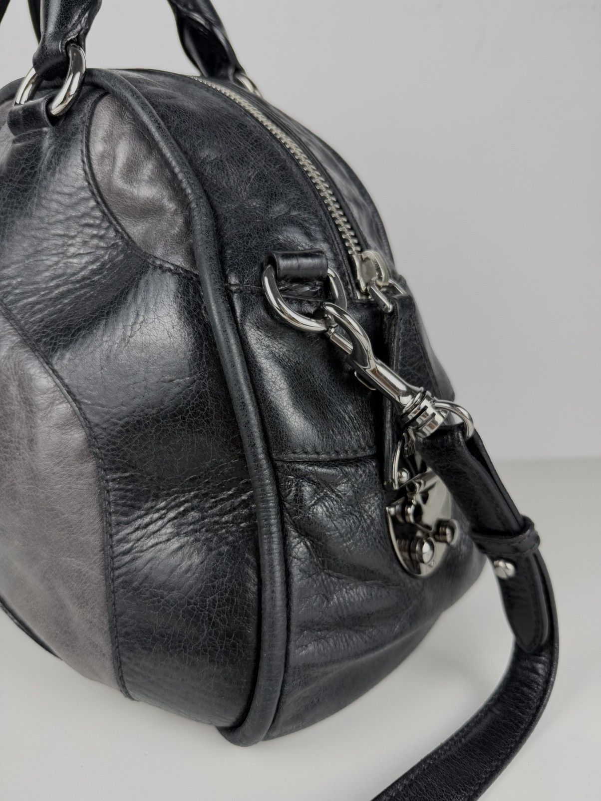 Miu Miu leather bowling bag