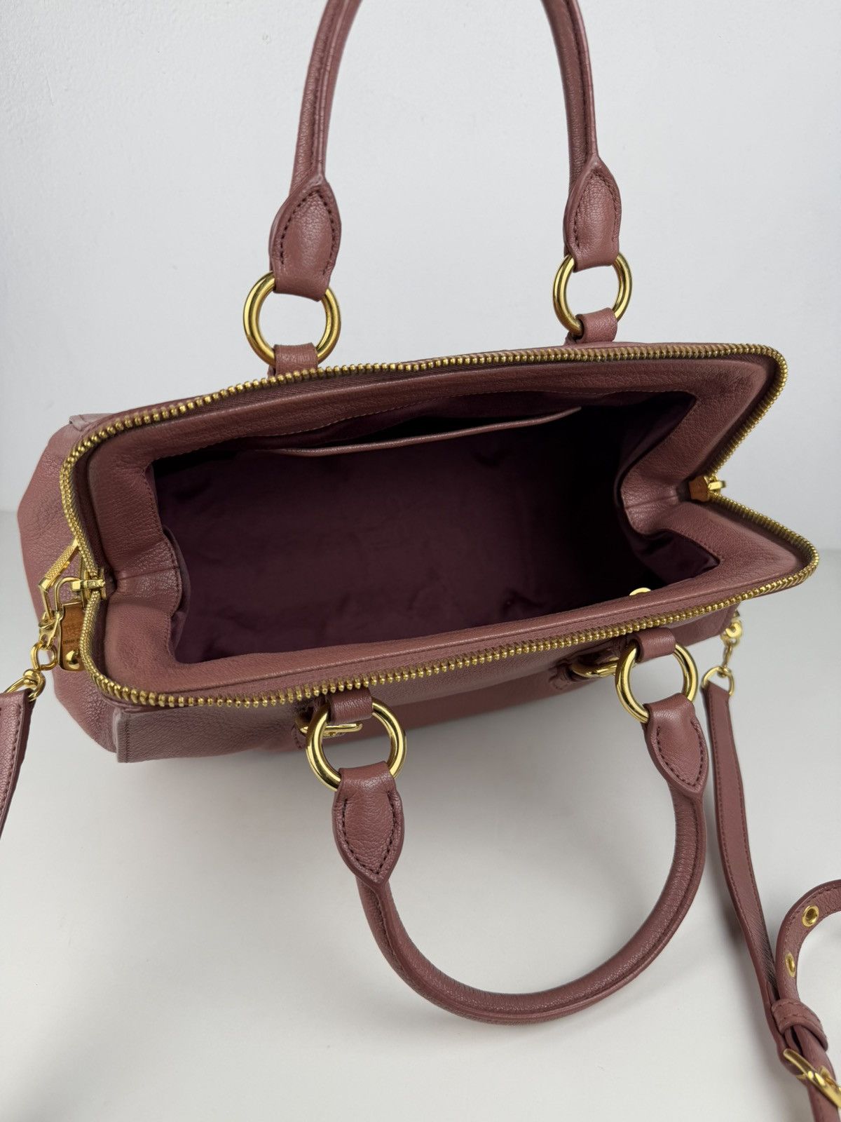 Miu Miu madras leather mini bowling bag