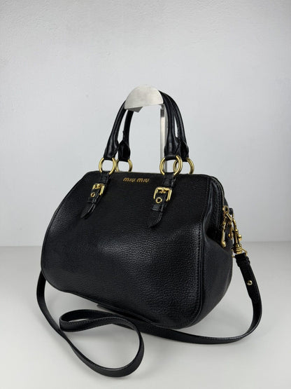 Miu miu madras leather mini boston bag