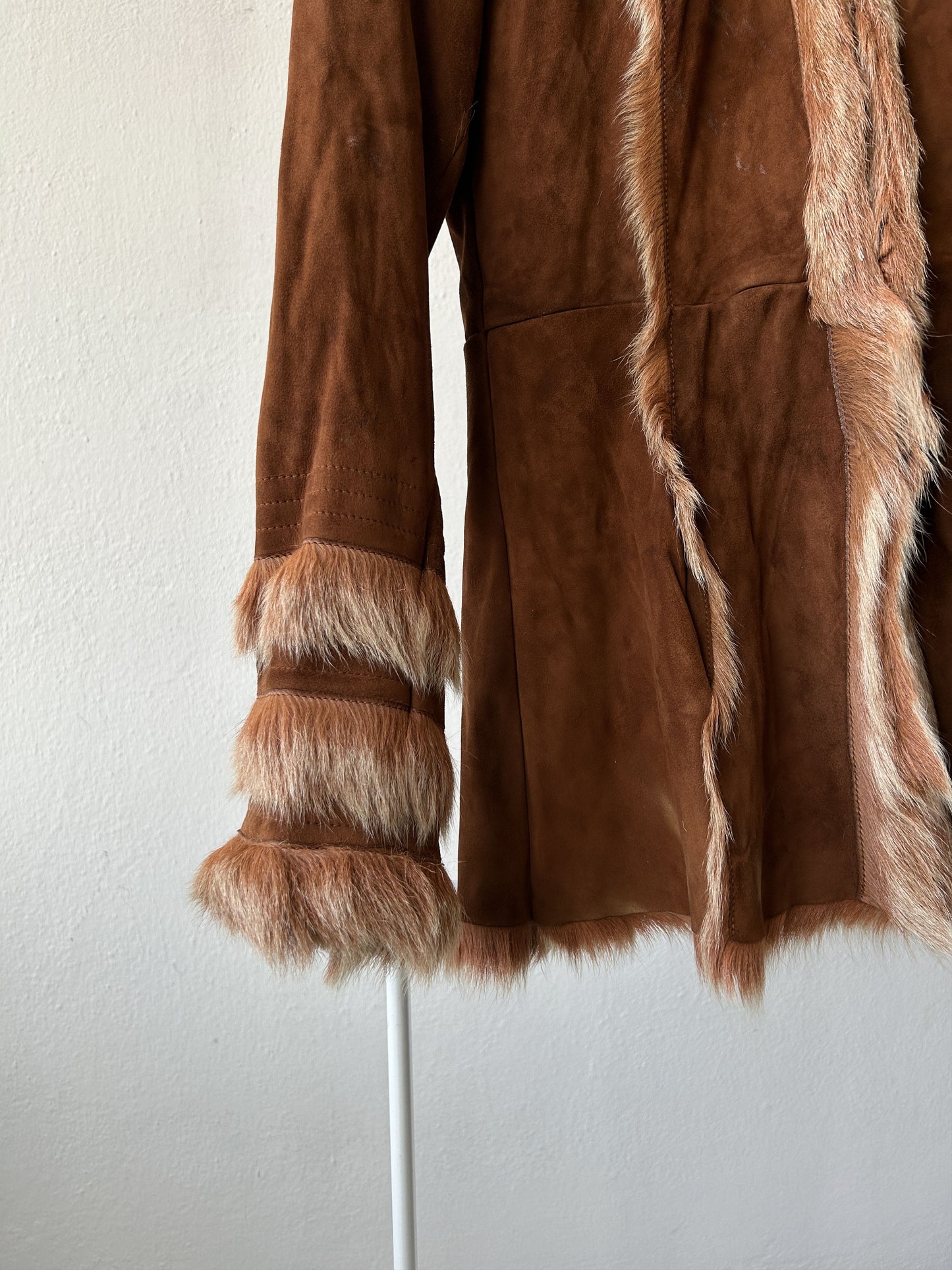 Vintage suede short penny lane/ afghan coat