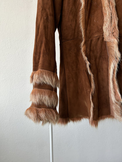 Vintage suede short penny lane/ afghan coat