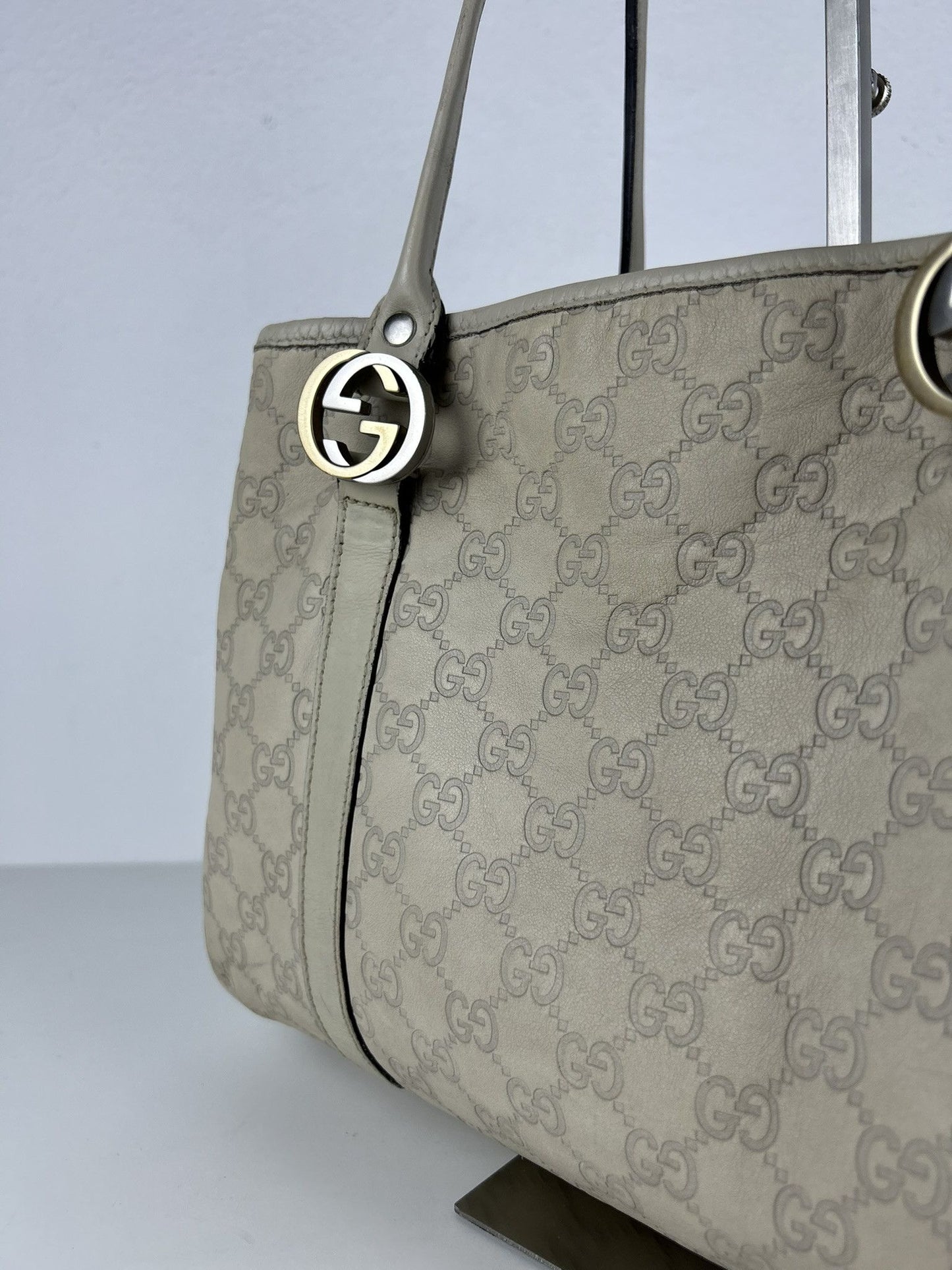 Gucci guccissima twins leather monogram tote bag