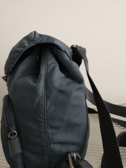 Vintage 90s Prada nylon triangle logo mini cargo backpack