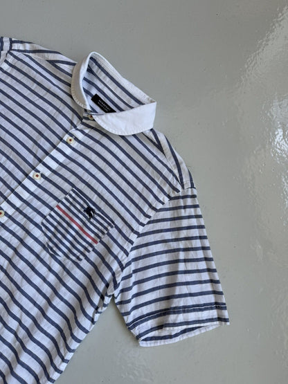 Burberry black label striped short sleeve shirt
