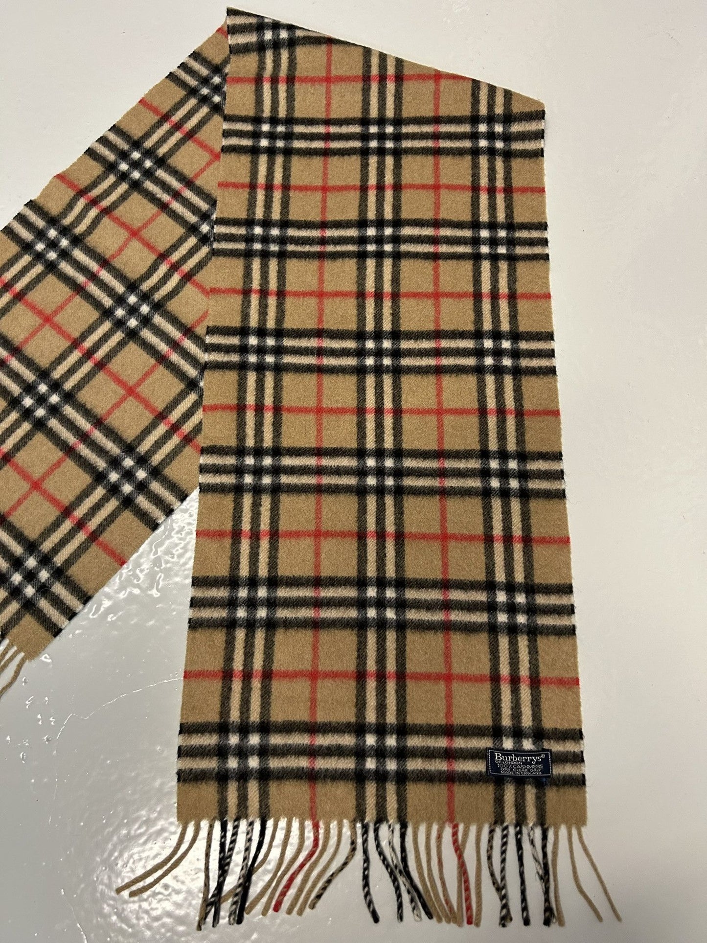 Vintage Burberry nova check cashmere scarf
