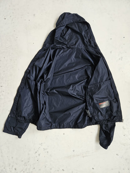 Prada sport art scg59h nylon chest logo hooded windbreaker