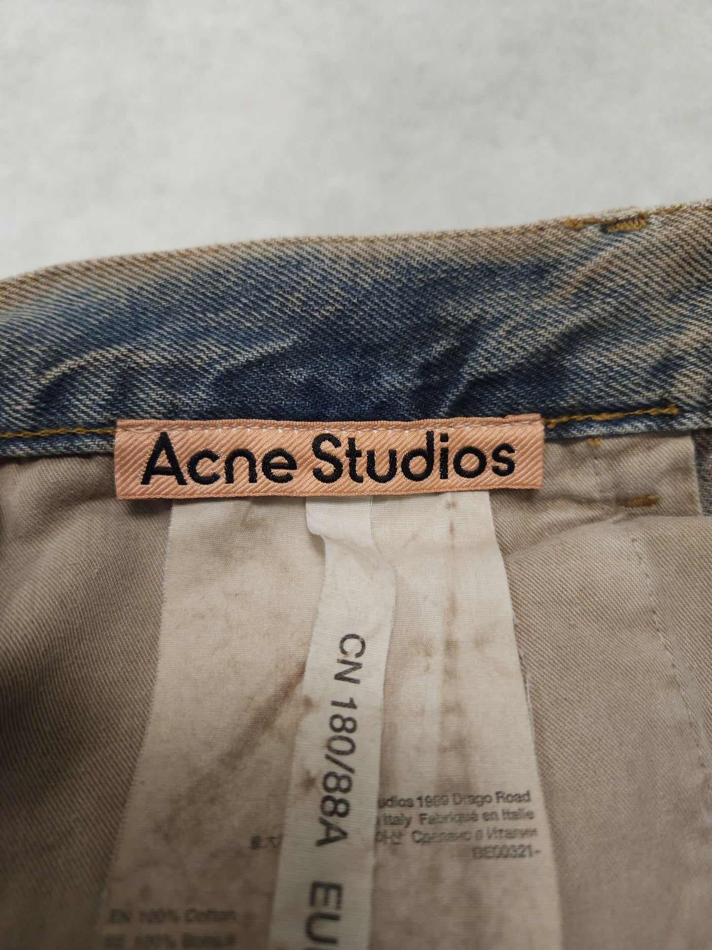Acne studios 1989 drago road overdyed distressed baggy denim
