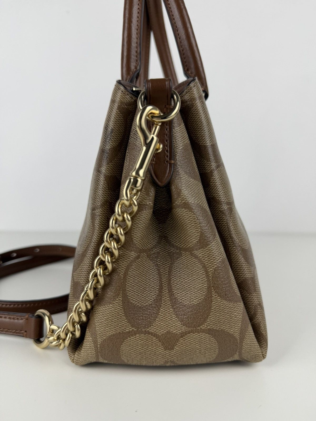Coach coated signature mini sage carryall handbag