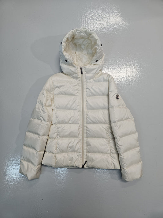 Moncler hooded puffer jacket with badge