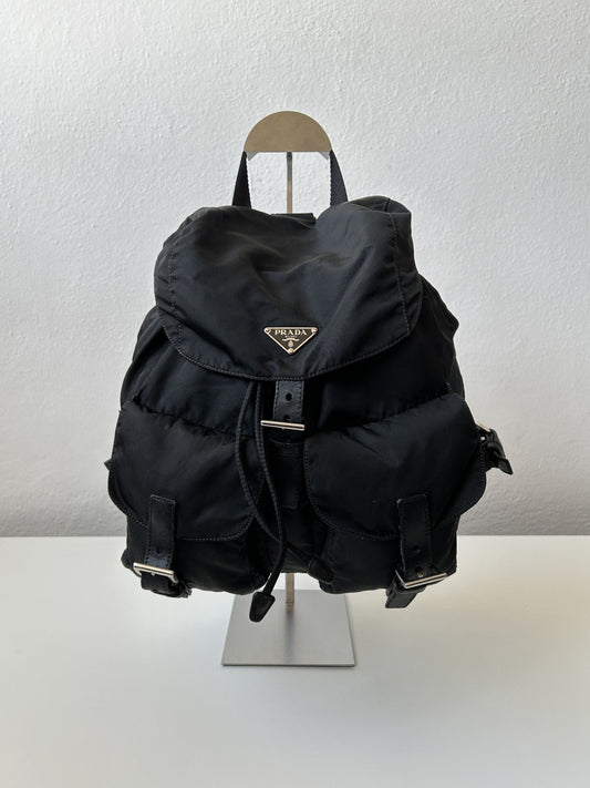 Prada nylon triangle logo cargo backpack