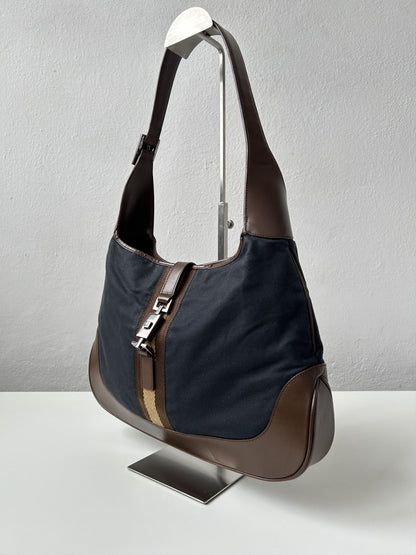 Vtg y2k Gucci by Tom Ford jackie web canvas and leather handbag