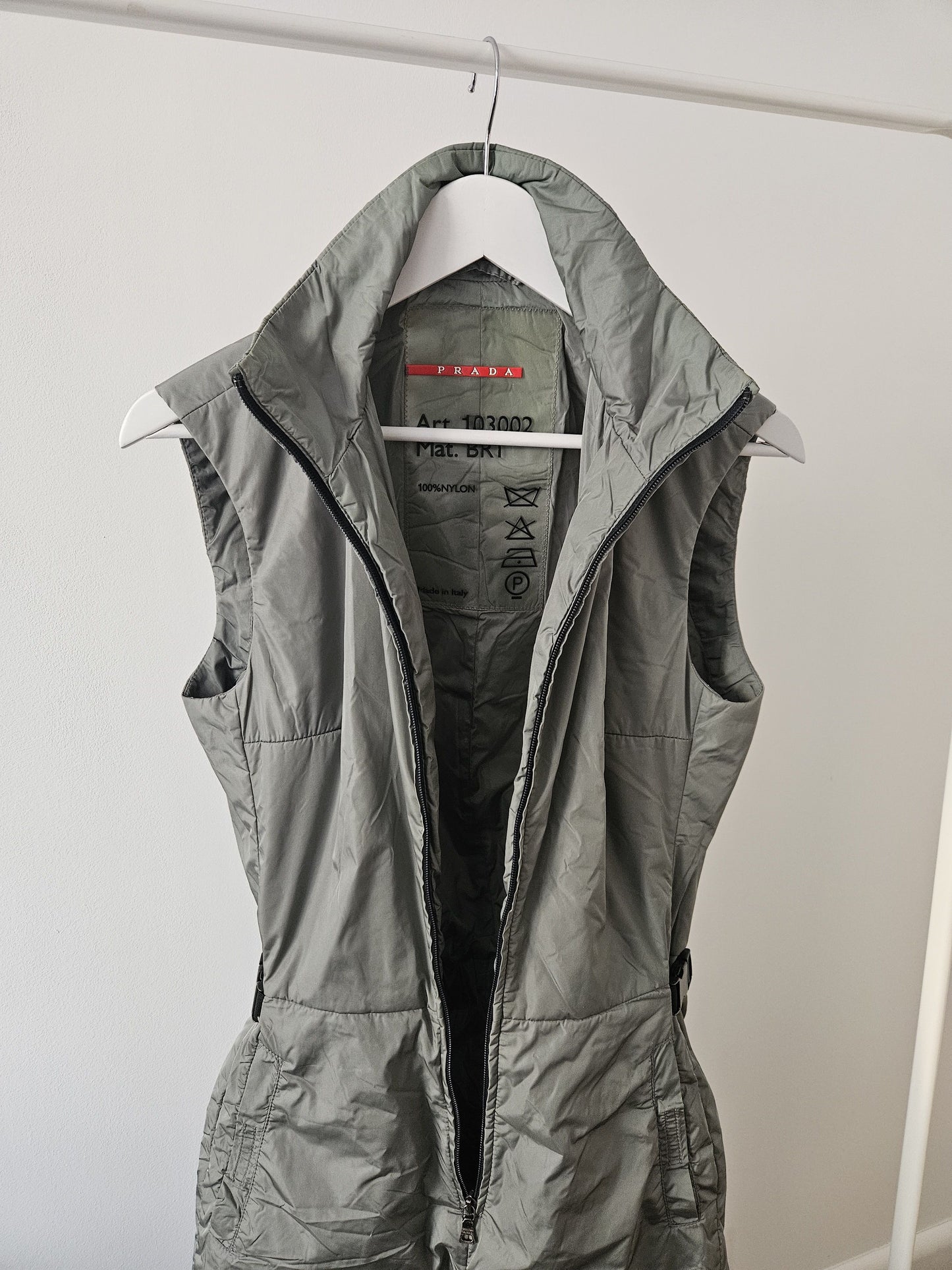 Archive y2k prada sport red tab nylon one piece jumpsuit