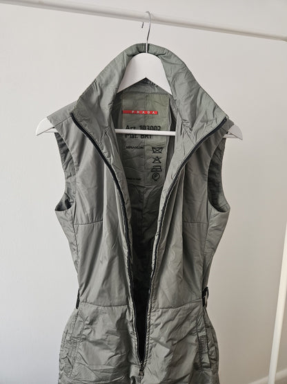 Archive y2k prada sport red tab nylon one piece jumpsuit