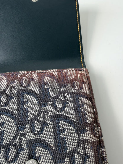 Dior trifold street chic monogram canvas and leather wallet