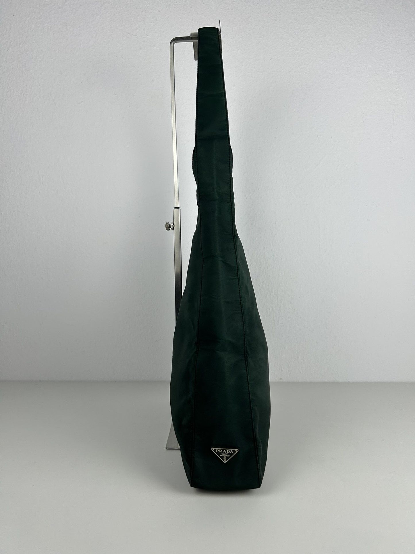 Vintage 90s Prada nylon triangle logo hobo handbag