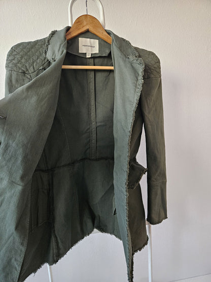 Pierre Balmain raw edge double breasted napoleon coat