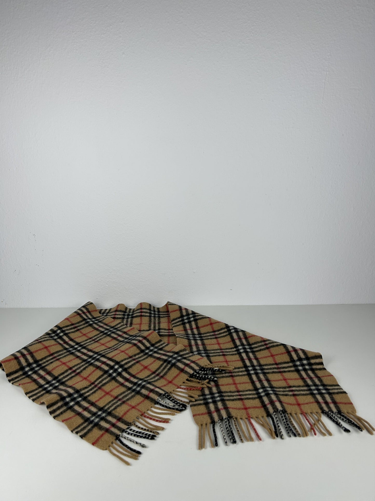 Vintage Burberry nova check wool and cashmere scarf