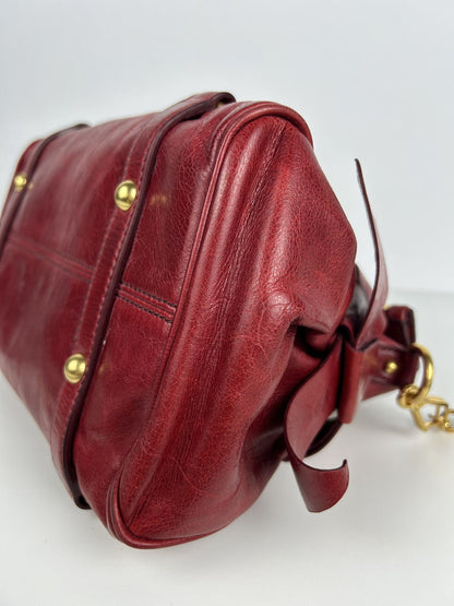 Miu miu vitello small bow bag in red