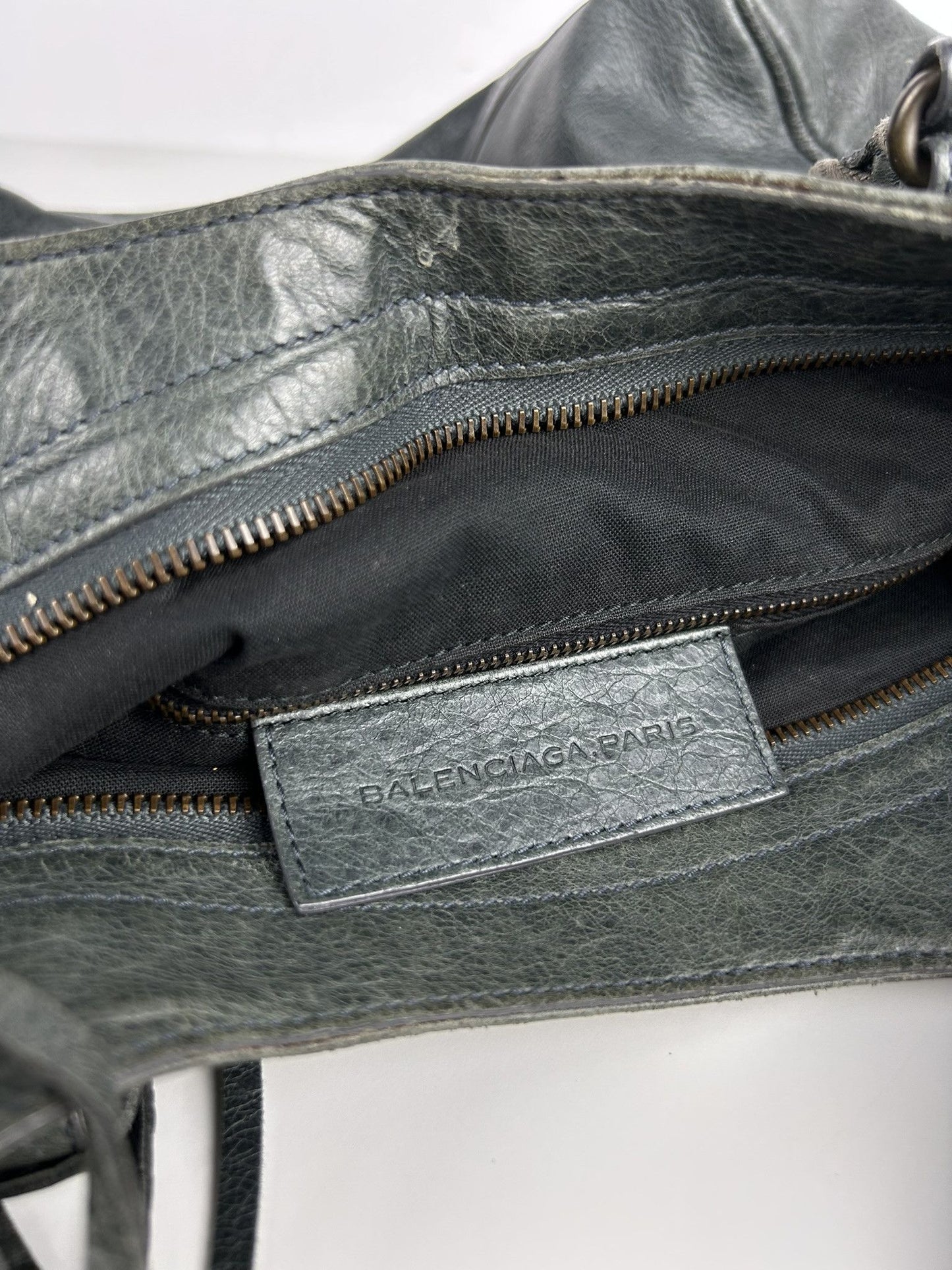 Balenciaga classic hardware city velo bag in dark green