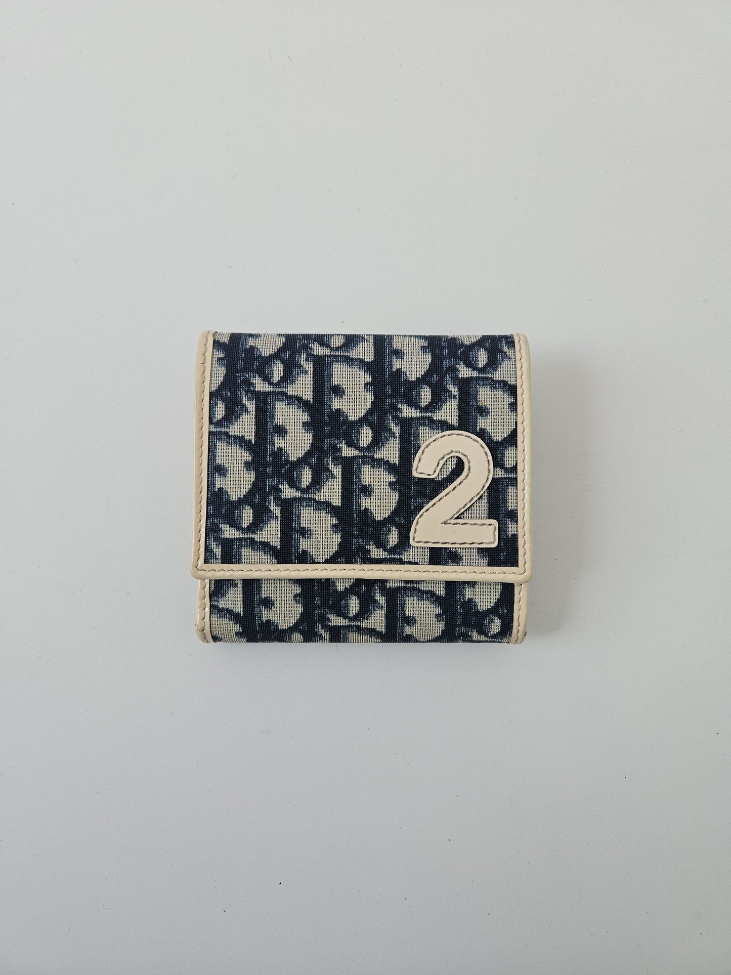Vintage y2k Dior trotter monogram trifold wallet