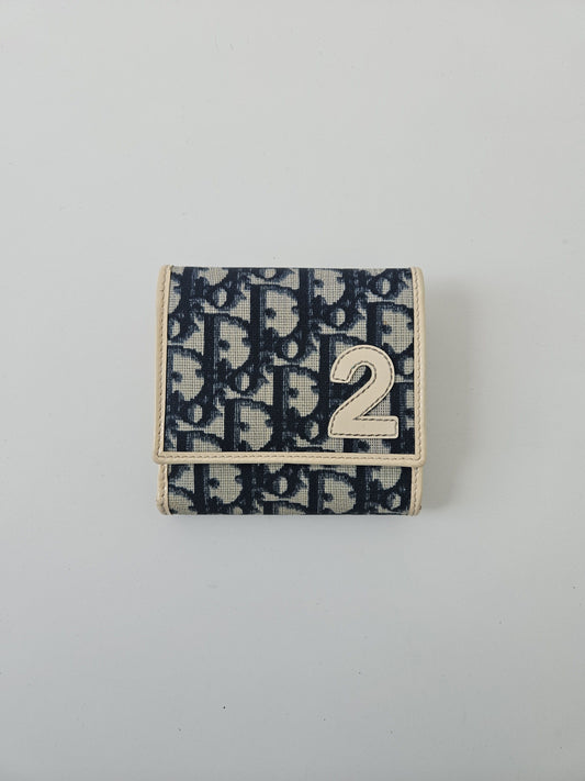 Vintage y2k Dior trotter monogram trifold wallet