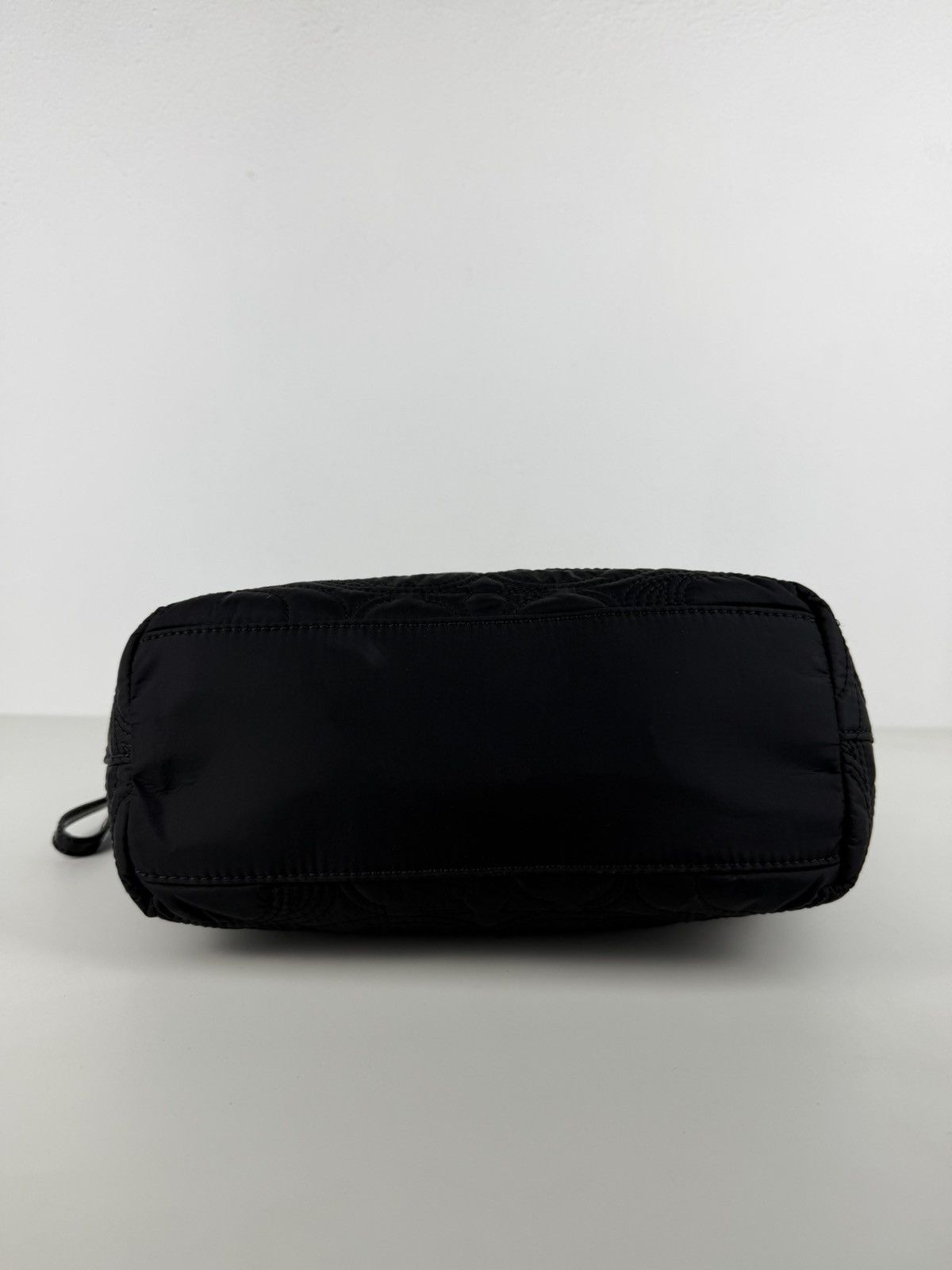Coach signature quilted nylon and patent leather tote