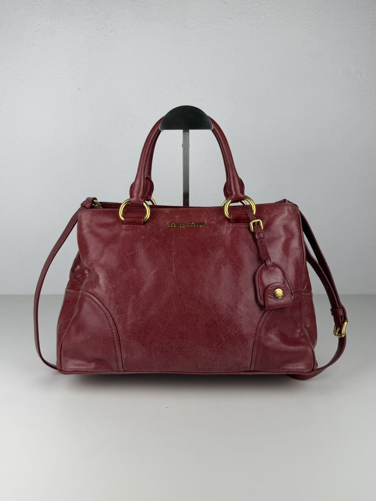 Miu miu vitello lux leather tote bag