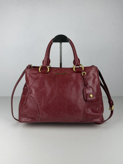 Miu miu vitello lux leather tote bag