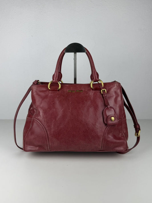 Miu miu vitello lux leather tote bag