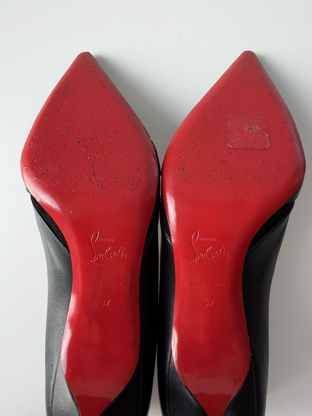 Christian Louboutin eklectica 55 mixed leather kitten heels