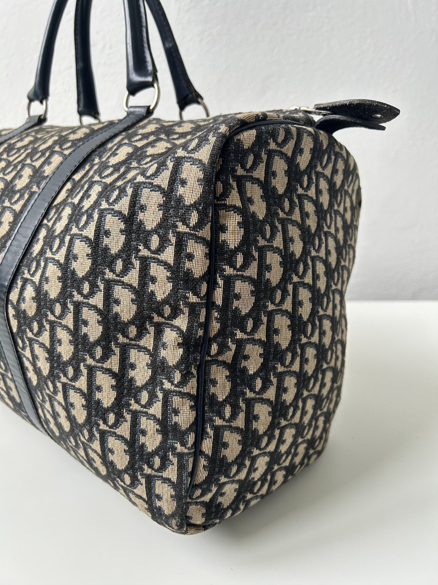 Vintage 70s Dior trotter oblique monogram canvas bowling bag