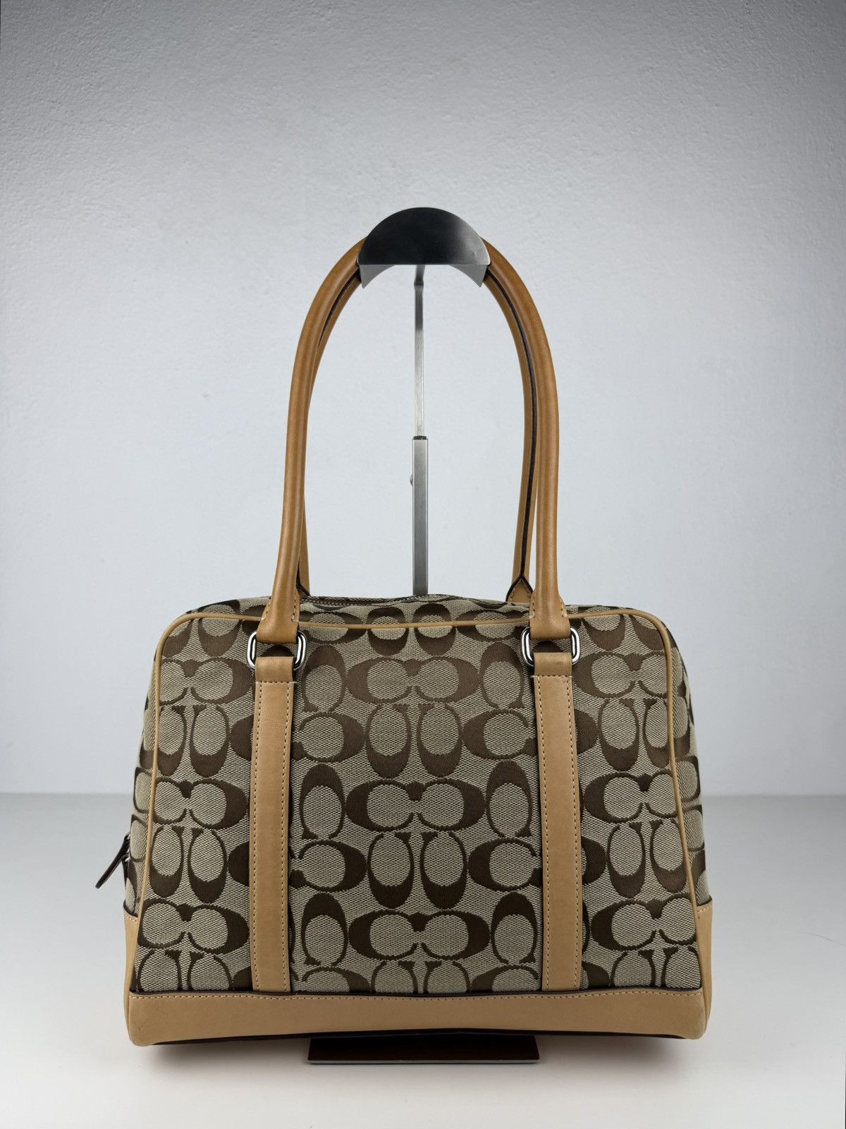 Coach signature canvas and leather satchel