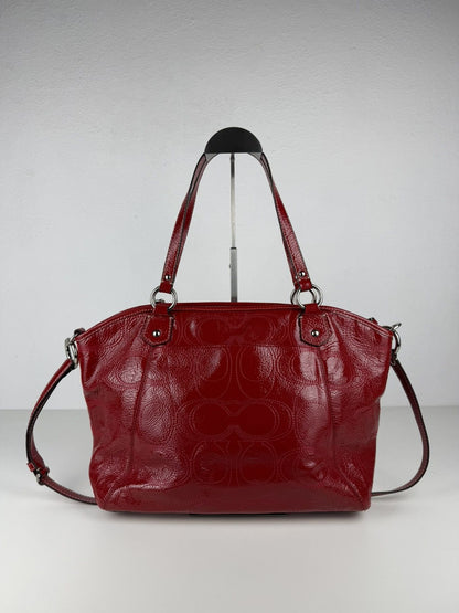 Coach signature patent leather tote bag
