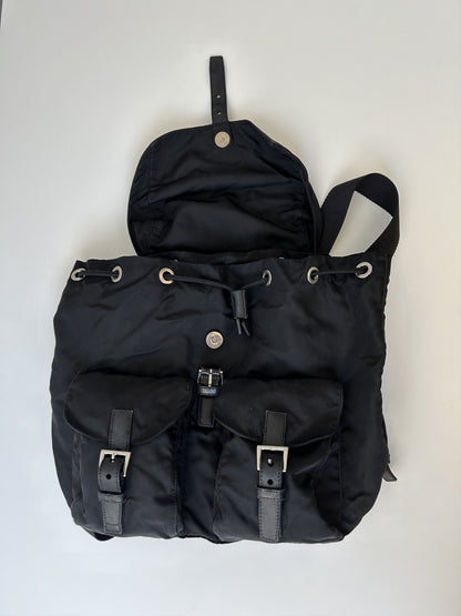 Prada nylon triangle logo cargo backpack