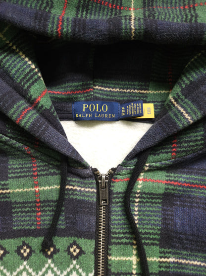 Ralph lauren patchwork print fleece lined zip hoodie