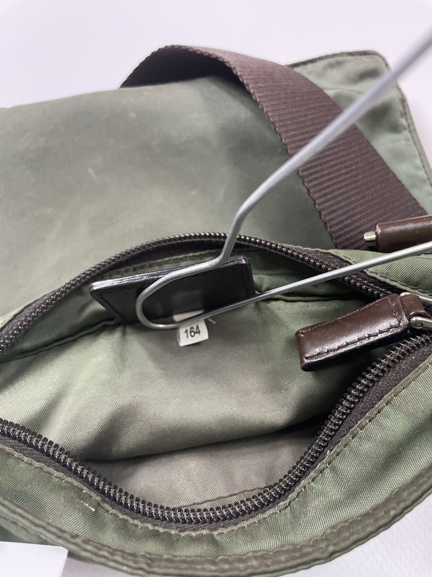 Prada nylon triangle logo small shoulder crossbody bag