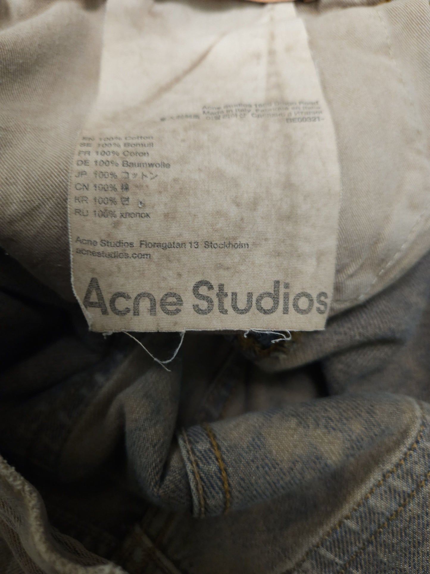Acne studios 1989 drago road overdyed distressed baggy denim