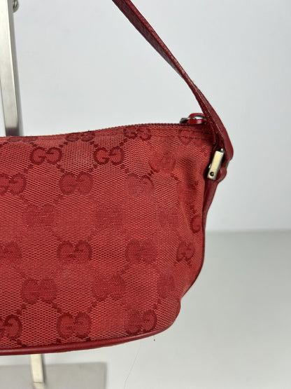 Vintage y2k gucci monogram canvas boat bag pochette