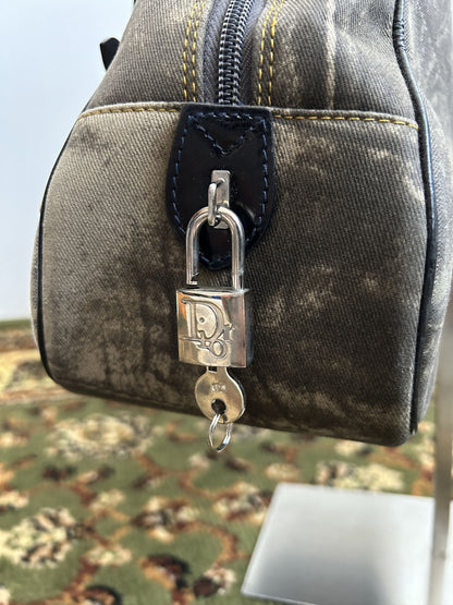 Vintage y2k Dior by John Galliano double saddle denim bowling bag