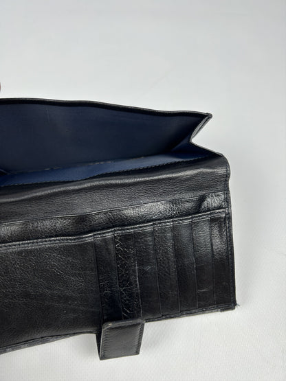 Dior flight monogram canvas and leather long trifold wallet