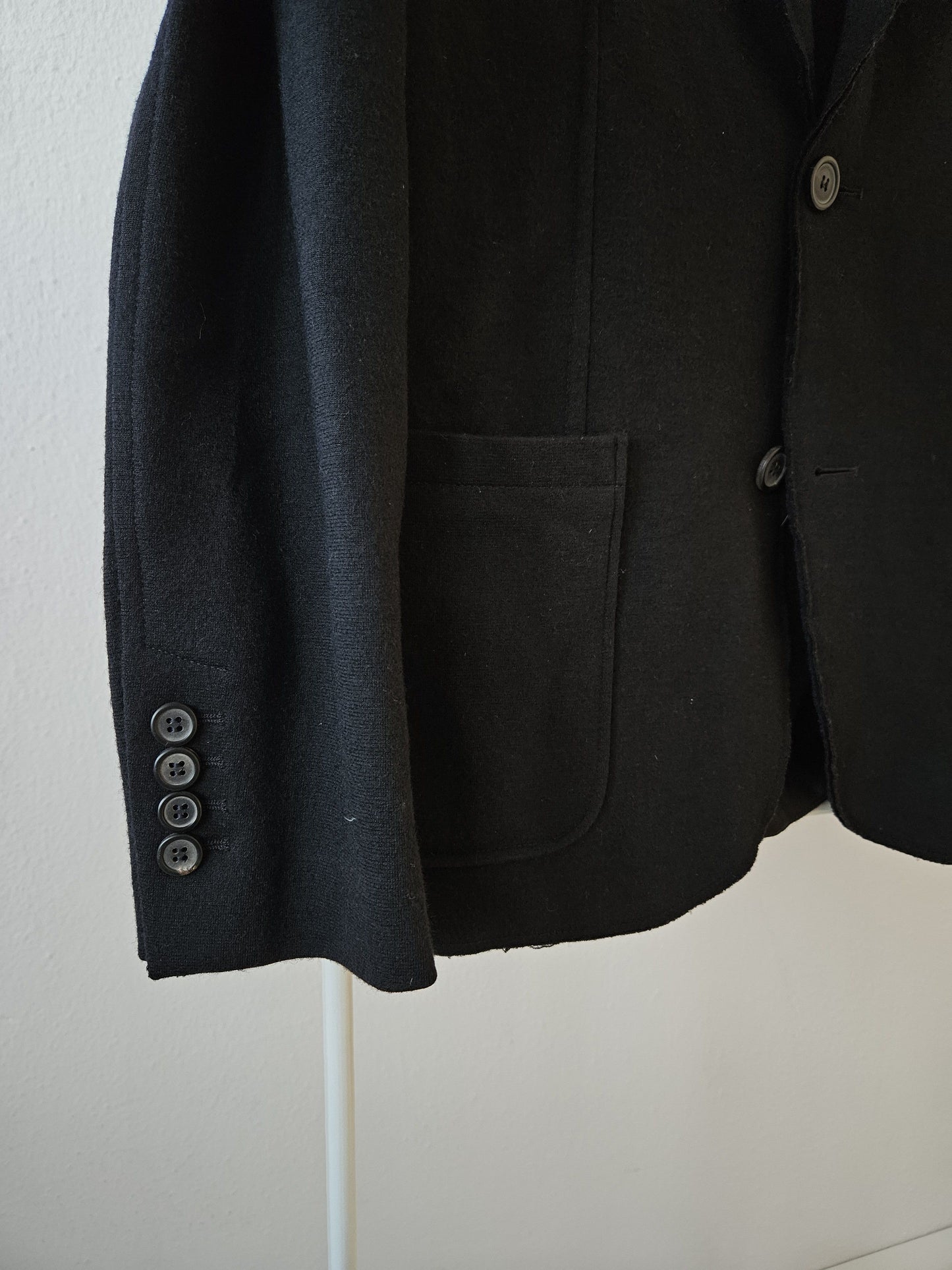 Lanvin quarter-lined wool raw edge blazer